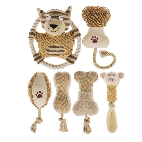 6-Pack Adorable Dog Plush Toys Set - Fast Shipping