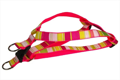 Sassy Dog Wear Neon Pink Stripe Dog Harness For Calm Pups